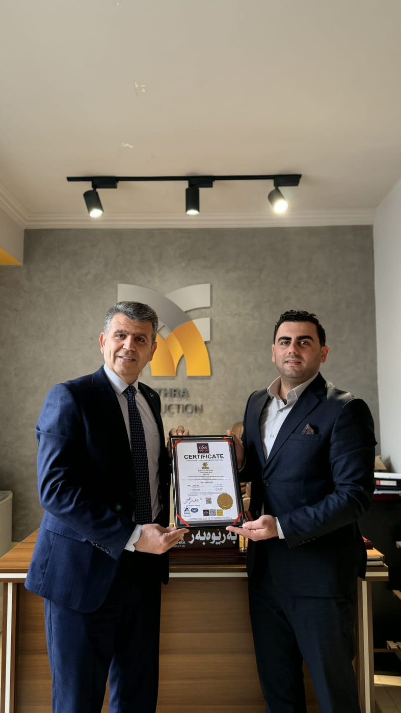 Certificate handover at Mithra Production